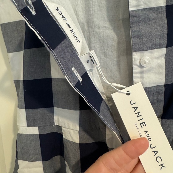 New with tags Janie and Jack gingham checkered romper ruffles 10 - Picture 9 of 10